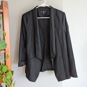 Lulu’s lightweight linen blend blazer jacket, Black, L